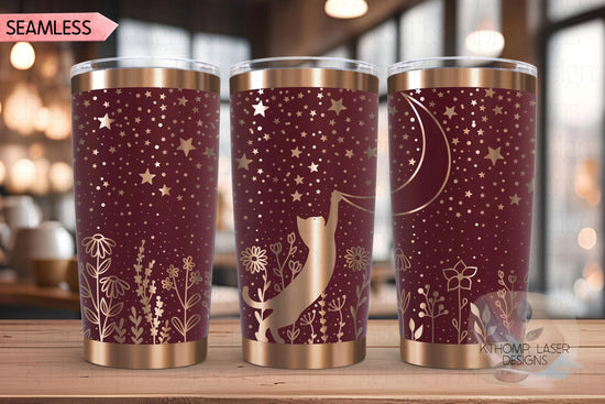 Starry Cat Laser SVG Wrap for 20oz and 30oz Tumblers