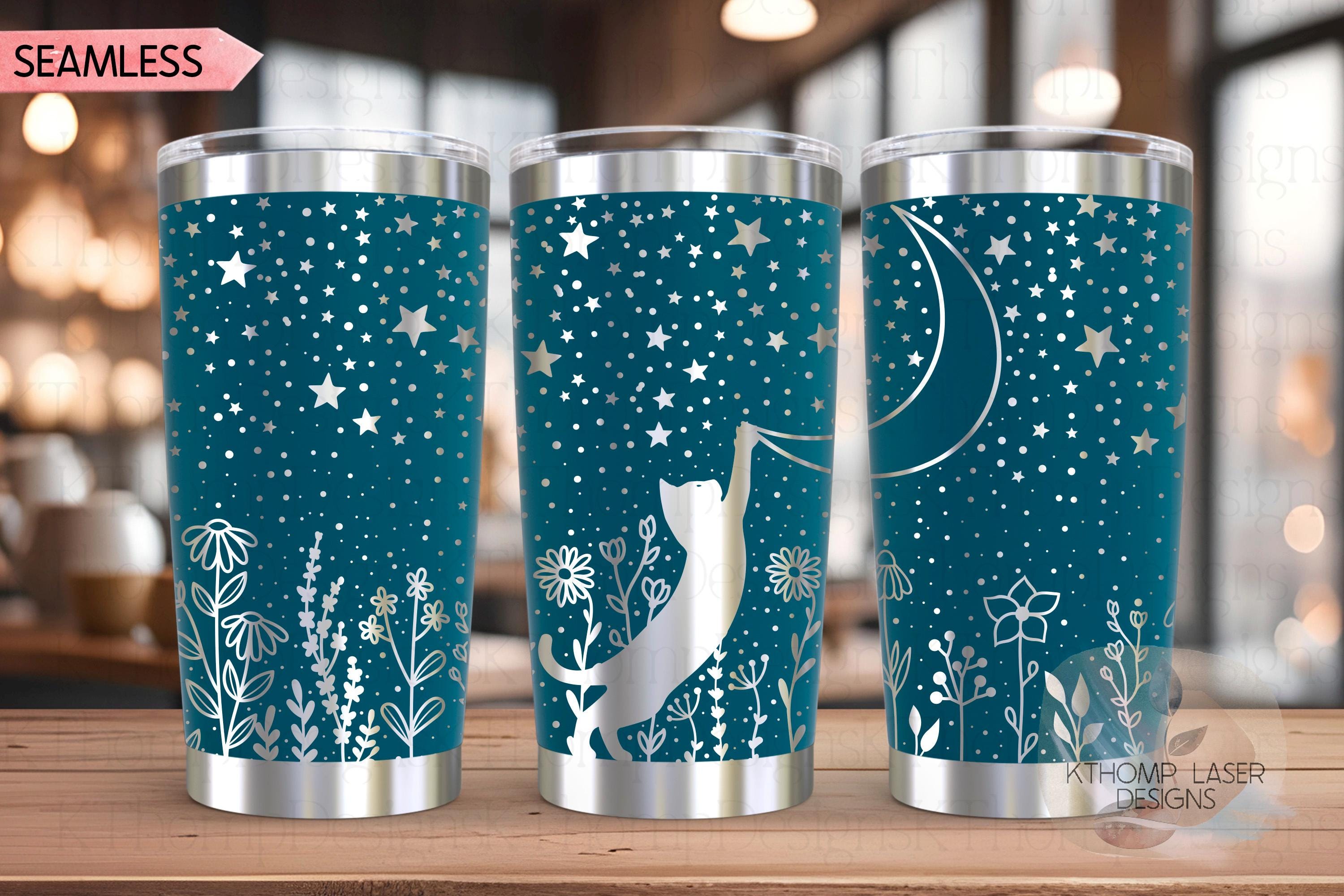 Starry Cat Laser SVG Wrap for 20oz and 30oz Tumblers