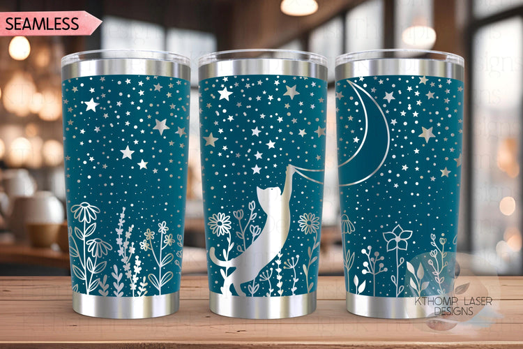 Starry Cat Laser SVG Wrap for 20oz and 30oz Tumblers
