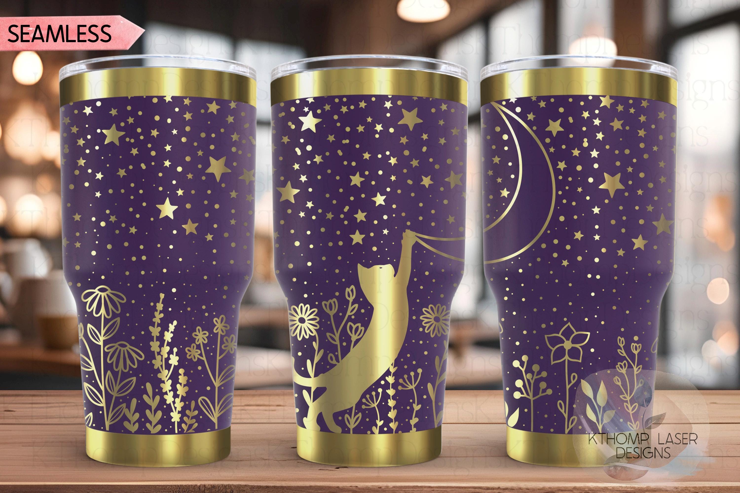 Starry Cat Laser SVG Wrap for 20oz and 30oz Tumblers