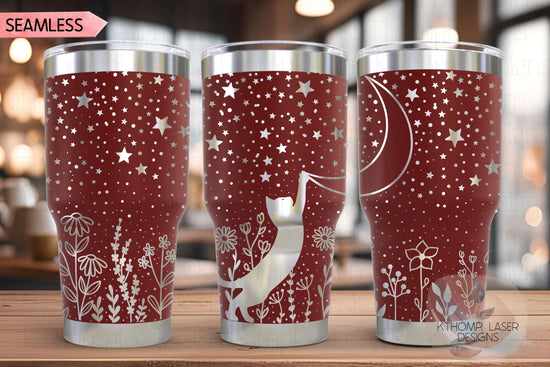 Starry Cat Laser SVG Wrap for 20oz and 30oz Tumblers