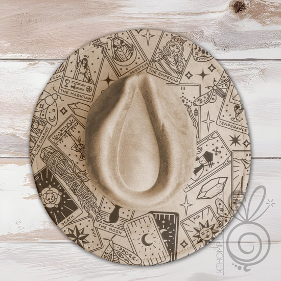 Tarot Cards Wide Brim Hat Laser Engraving SVG