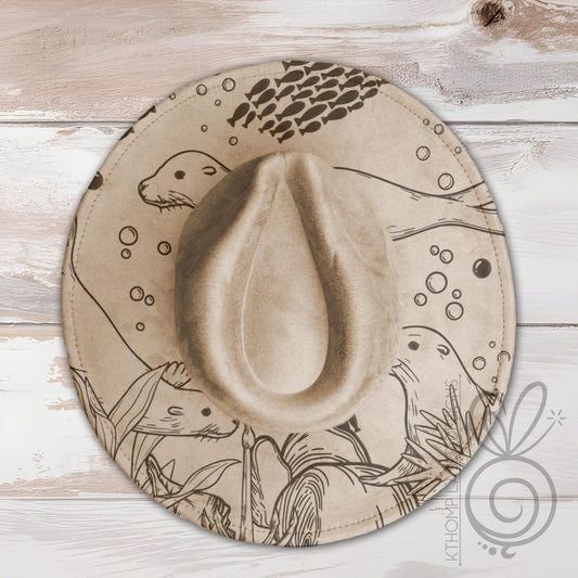 Sea Lions Wide Brim Hat Laser Engraving SVG