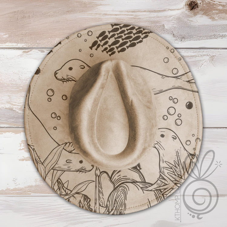 Sea Lions Wide Brim Hat Laser Engraving SVG