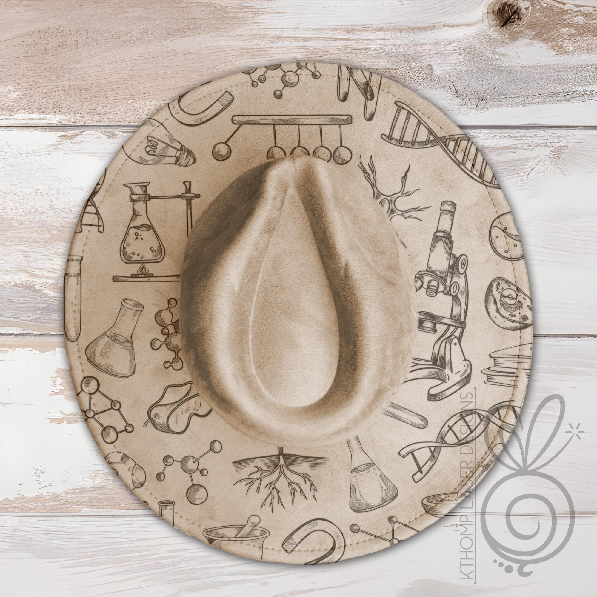 Science Biology Wide Brim Hat Laser Engraving SVG