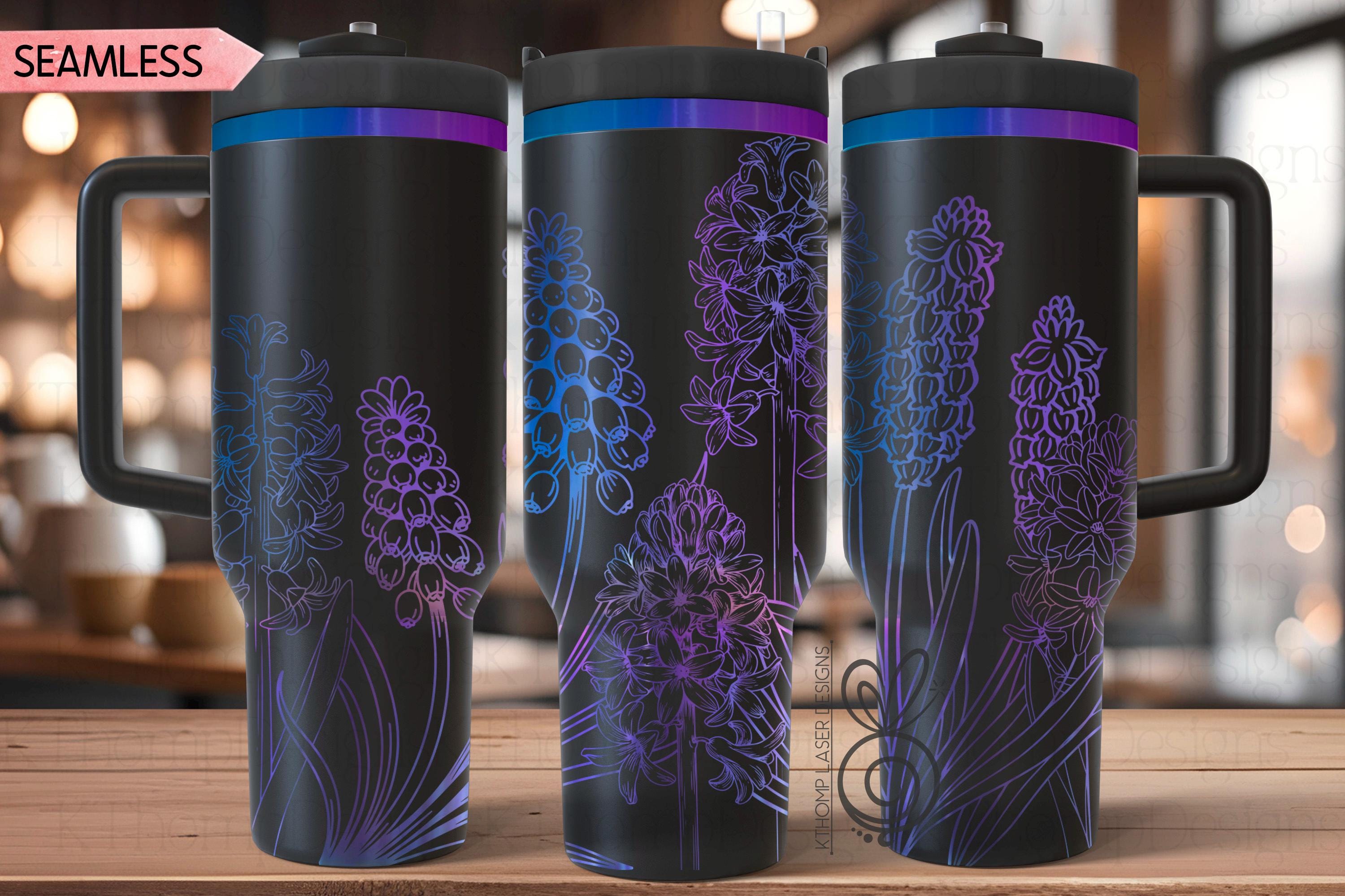 Hyacinth Laser SVG Wrap for 30oz and 40oz Handled Tumblers