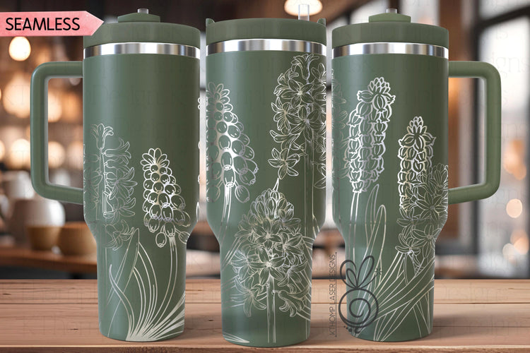 Hyacinth Laser SVG Wrap for 30oz and 40oz Handled Tumblers