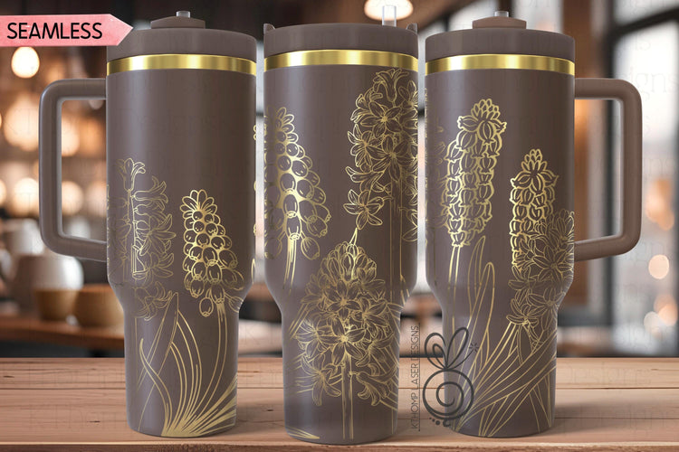 Hyacinth Laser SVG Wrap for 30oz and 40oz Handled Tumblers