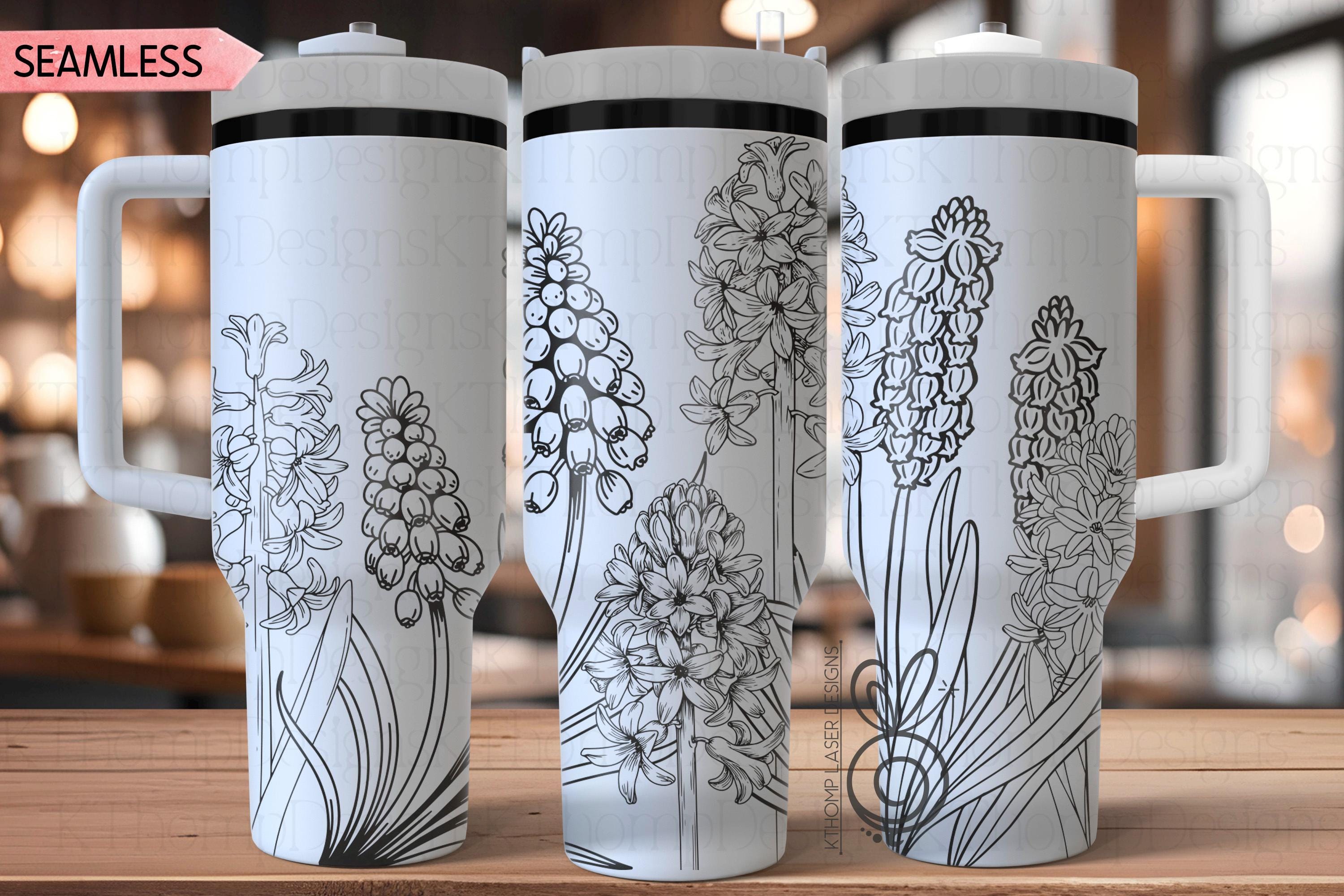 Hyacinth Laser SVG Wrap for 30oz and 40oz Handled Tumblers