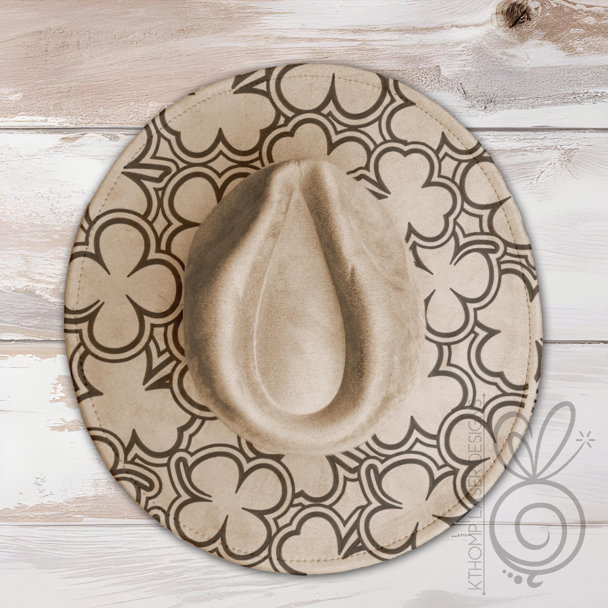 Shamrocks Burst Wide Brim Hat Laser Engraving SVG