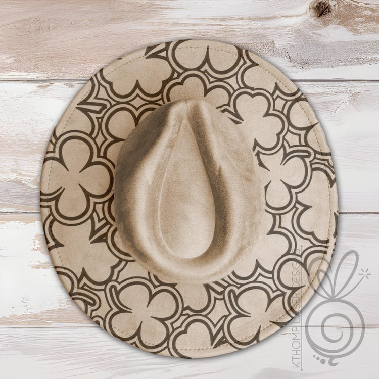 Shamrocks Burst Wide Brim Hat Laser Engraving SVG