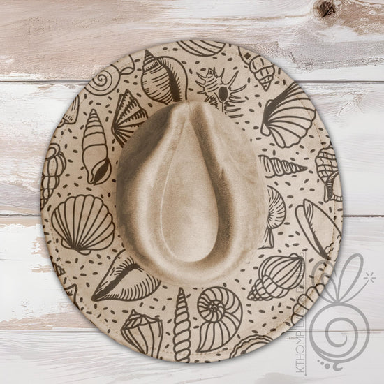 Seashells Wide Brim Hat Laser Engraving SVG