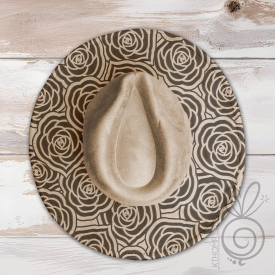 Roses Burst Wide Brim Hat Laser Engraving SVG