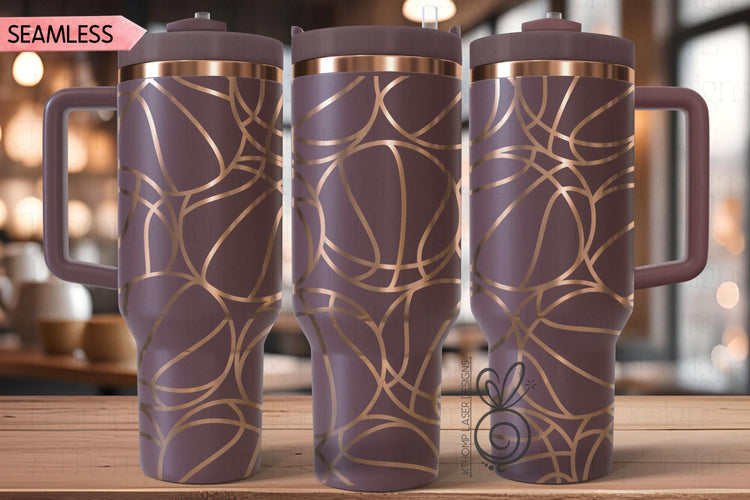 Basketball Burst Laser SVG Wrap for 30oz and 40oz Handled Tumblers