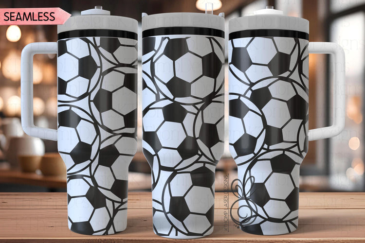 Soccer Burst Laser SVG Wrap for 30oz and 40oz Handled Tumblers