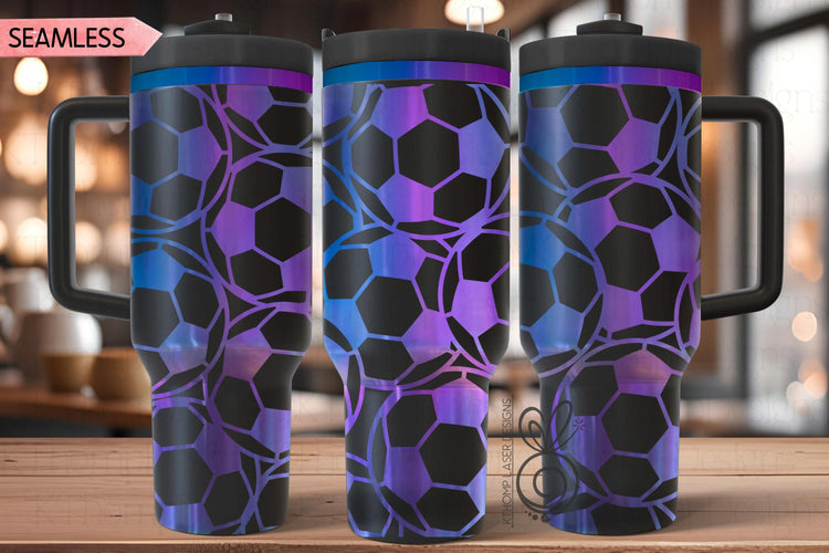 Soccer Burst Laser SVG Wrap for 30oz and 40oz Handled Tumblers