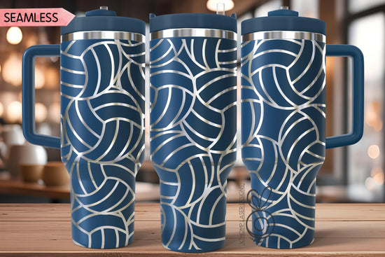 Volleyball Burst Laser SVG Wrap for 30oz and 40oz Handled Tumblers