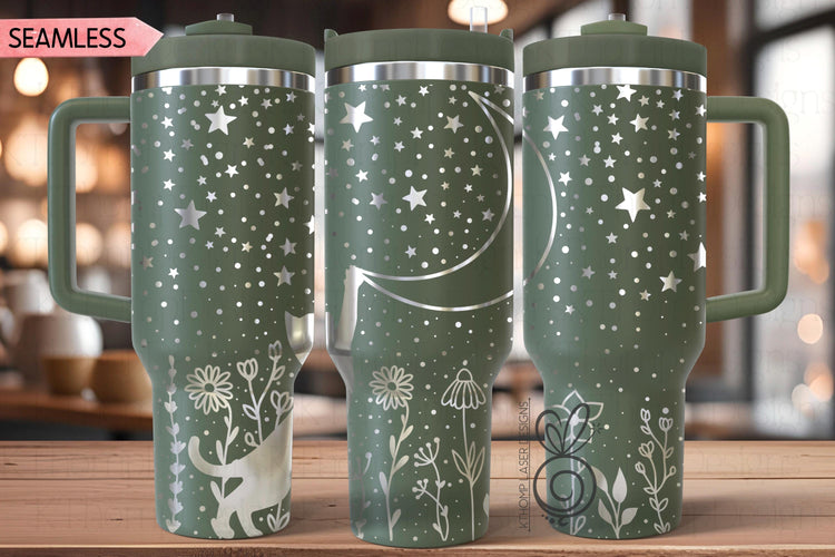 Starry Cat Laser SVG Wrap for 30oz and 40oz Handled Tumblers