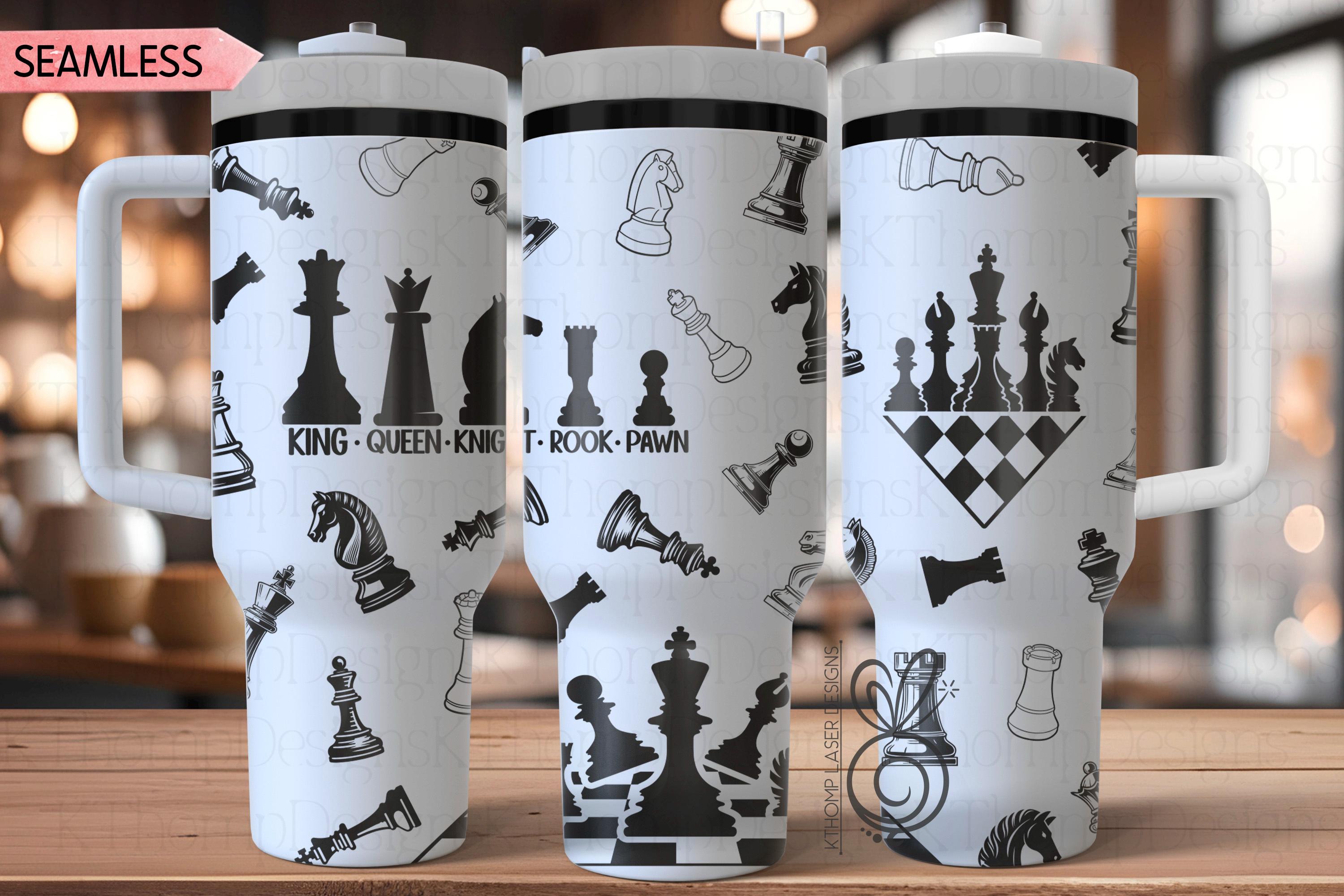 Chess Laser SVG Wrap for 30oz and 40oz Handled Tumblers