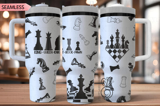 Chess Laser SVG Wrap for 30oz and 40oz Handled Tumblers