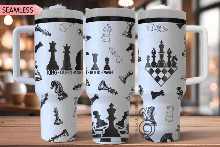 Chess Laser SVG Wrap for 30oz and 40oz Handled Tumblers