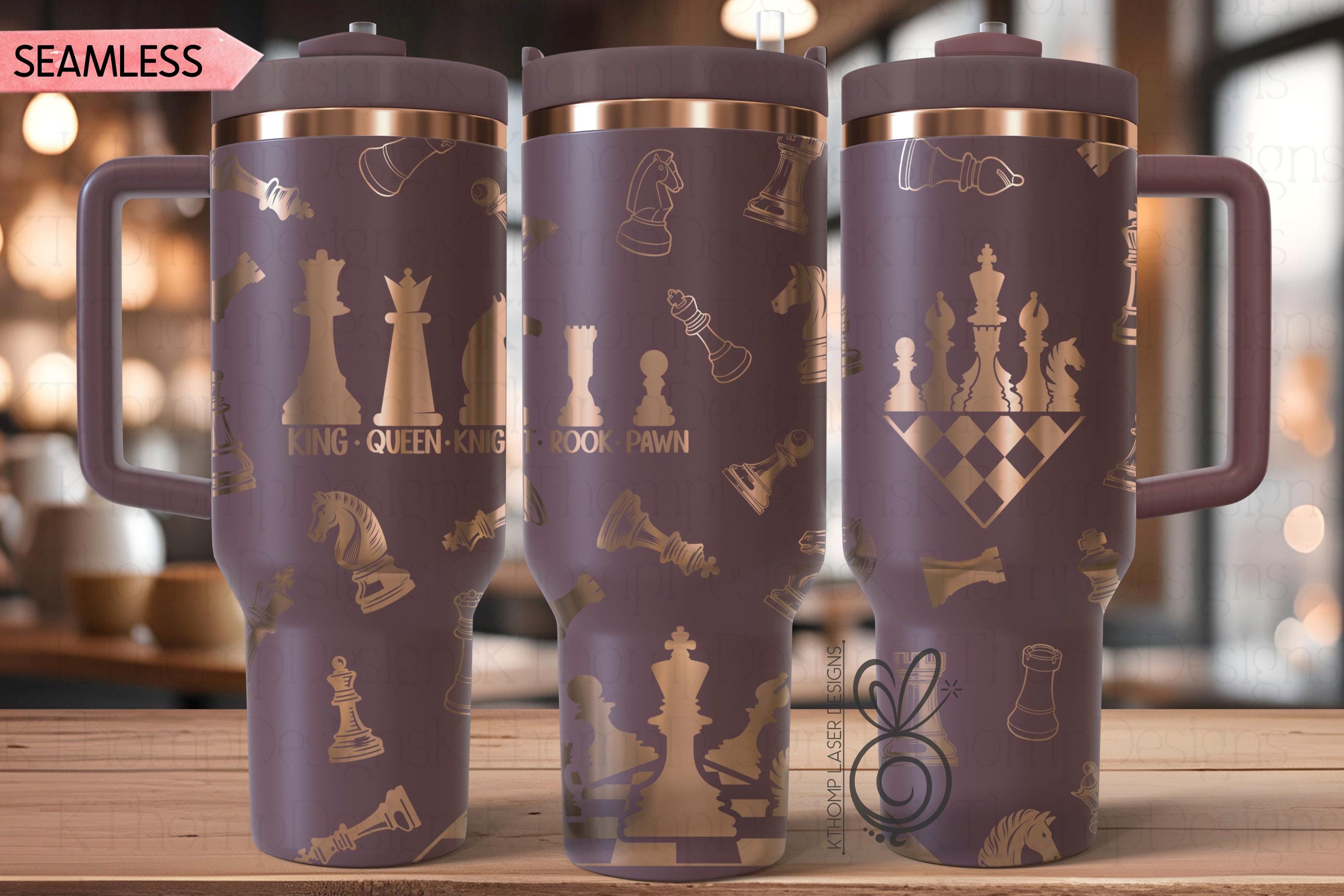 Chess Laser SVG Wrap for 30oz and 40oz Handled Tumblers