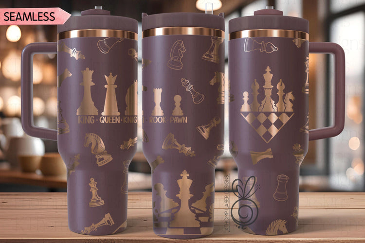 Chess Laser SVG Wrap for 30oz and 40oz Handled Tumblers