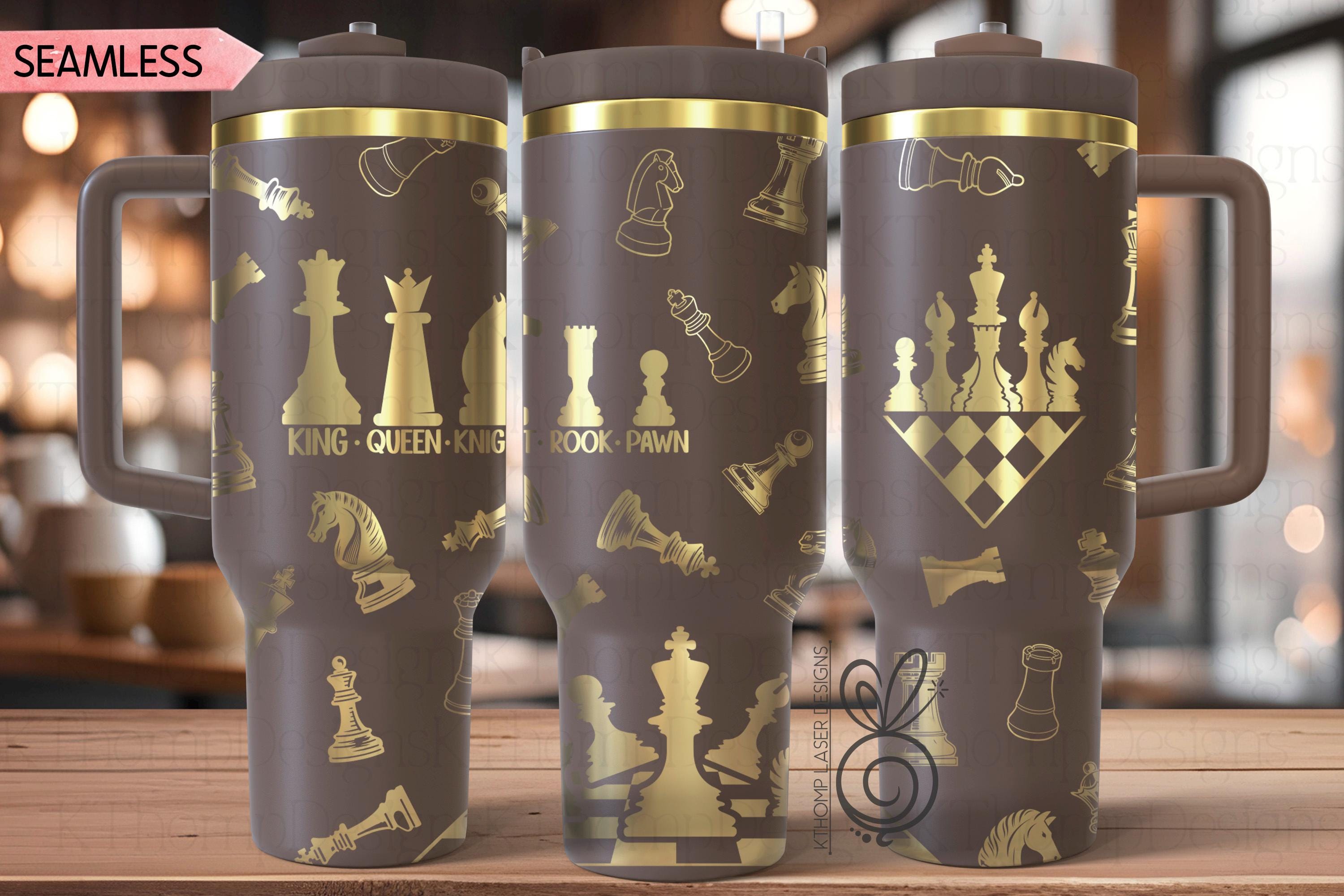 Chess Laser SVG Wrap for 30oz and 40oz Handled Tumblers