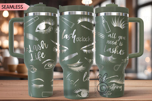 Lash Tech Laser SVG Wrap for 30oz and 40oz Handled Tumblers
