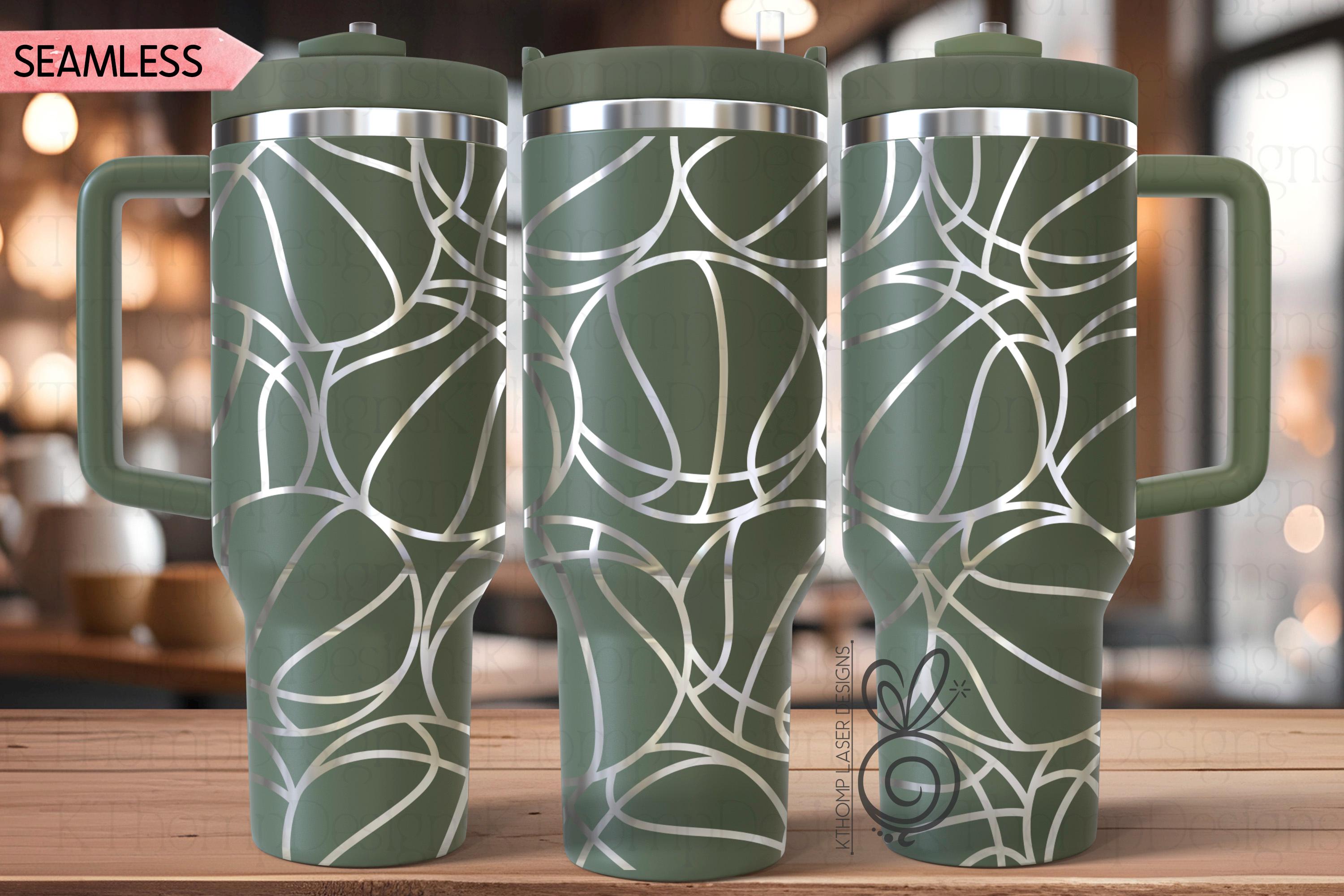 Basketball Burst Laser SVG Wrap for 30oz and 40oz Handled Tumblers