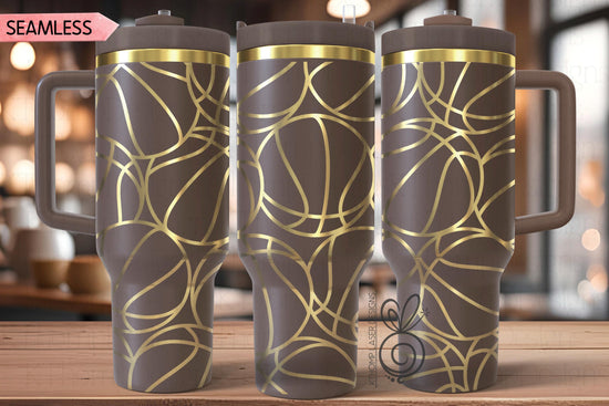 Basketball Burst Laser SVG Wrap for 30oz and 40oz Handled Tumblers