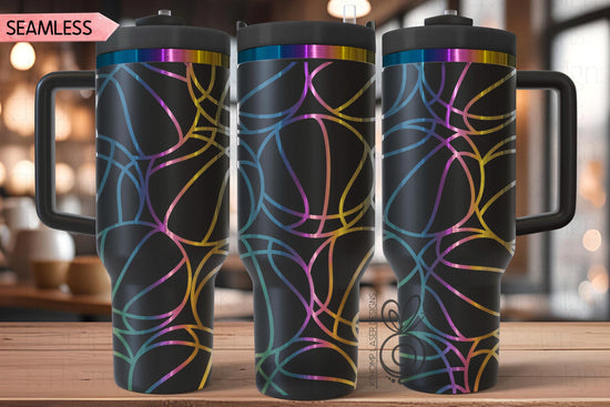 Basketball Burst Laser SVG Wrap for 30oz and 40oz Handled Tumblers