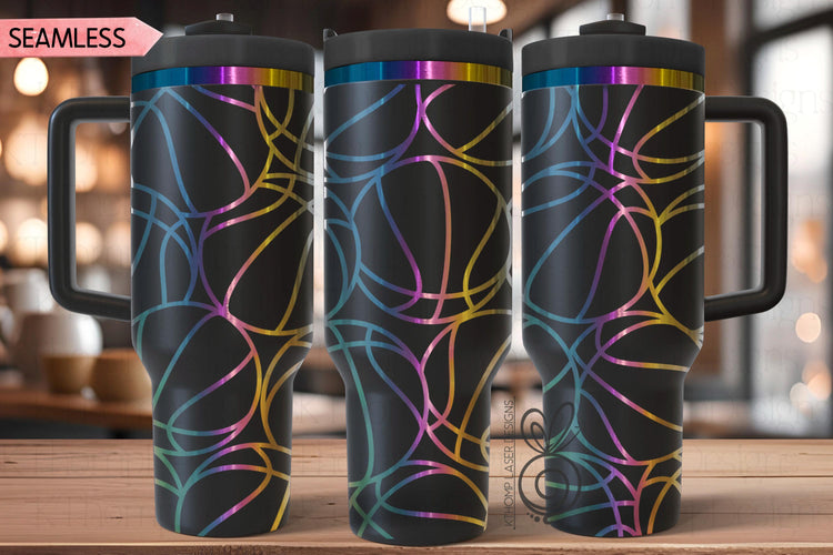 Basketball Burst Laser SVG Wrap for 30oz and 40oz Handled Tumblers