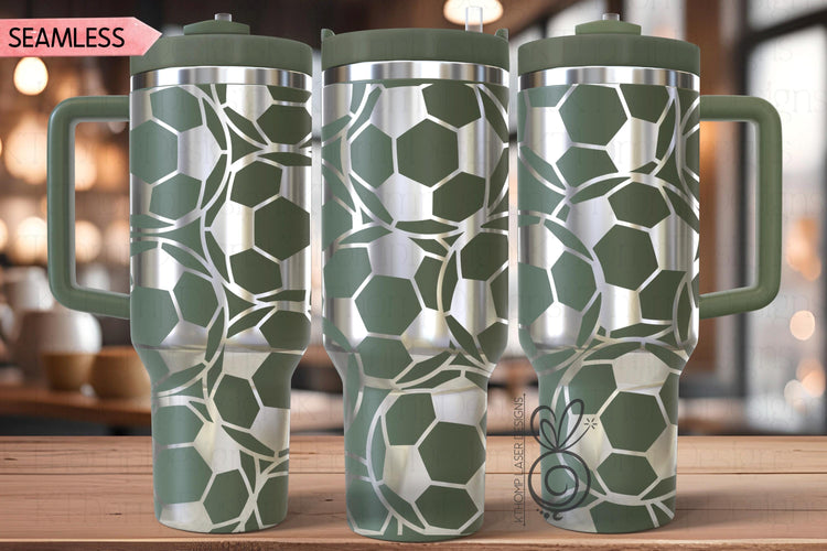 Soccer Burst Laser SVG Wrap for 30oz and 40oz Handled Tumblers