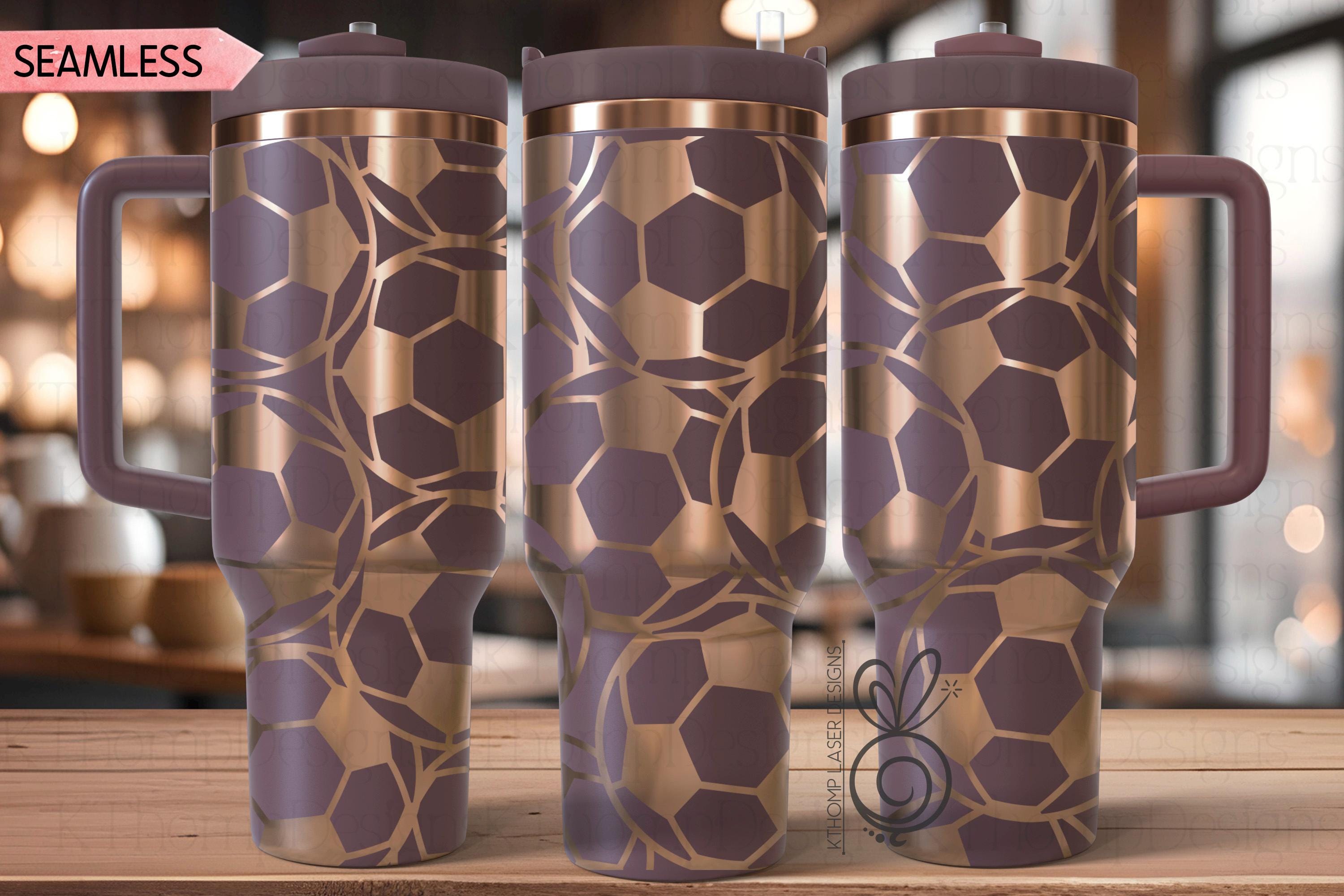 Soccer Burst Laser SVG Wrap for 30oz and 40oz Handled Tumblers