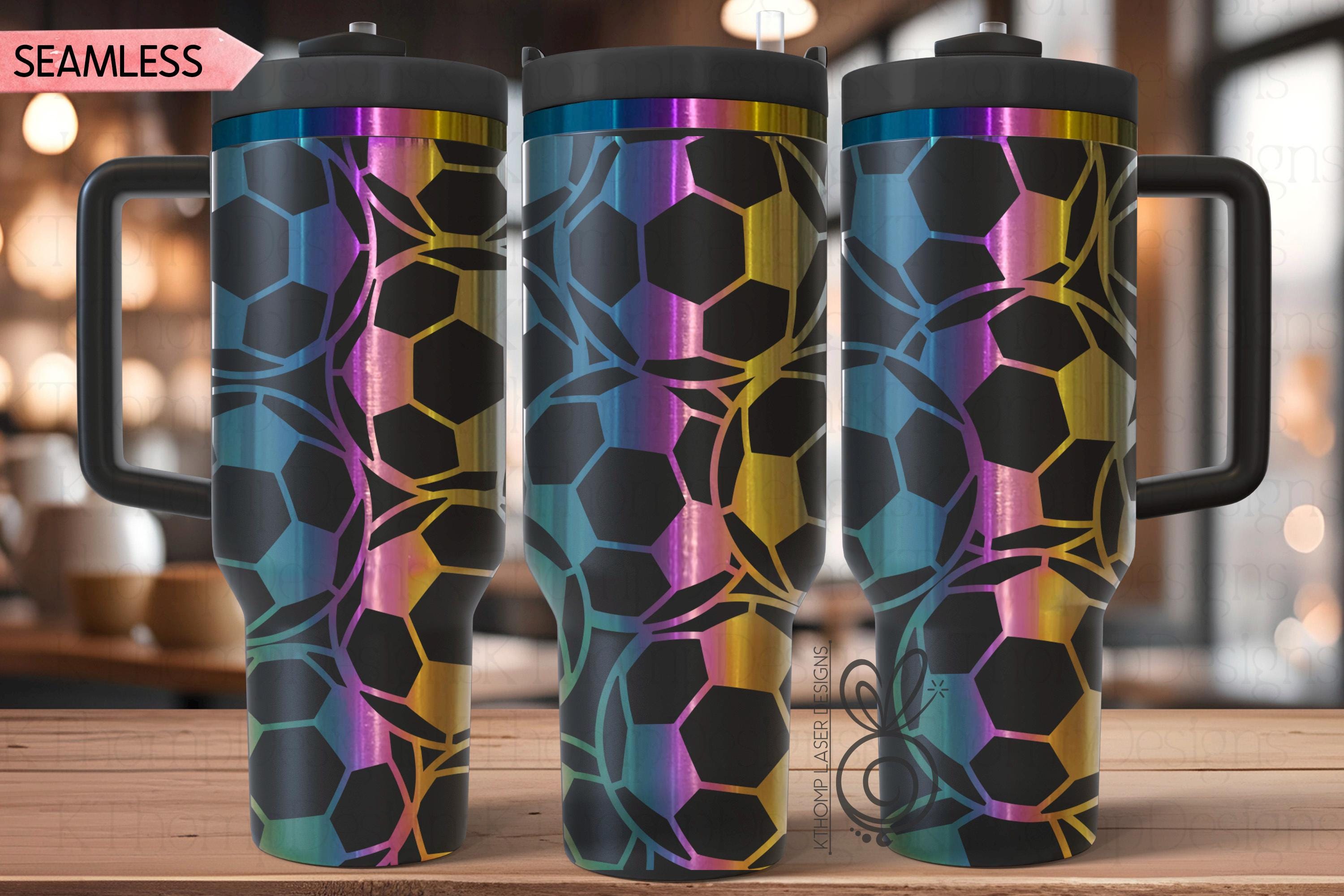Soccer Burst Laser SVG Wrap for 30oz and 40oz Handled Tumblers