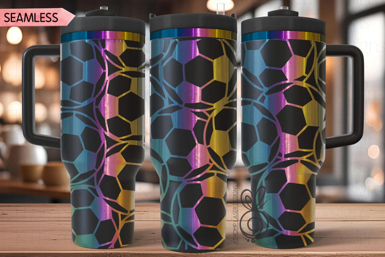 Soccer Burst Laser SVG Wrap for 30oz and 40oz Handled Tumblers