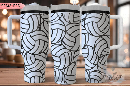 Volleyball Burst Laser SVG Wrap for 30oz and 40oz Handled Tumblers