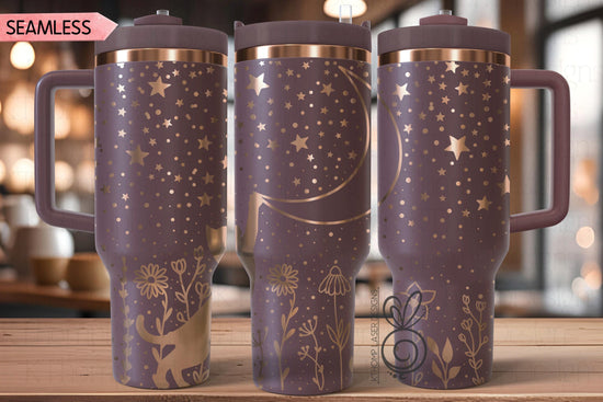 Starry Cat Laser SVG Wrap for 30oz and 40oz Handled Tumblers