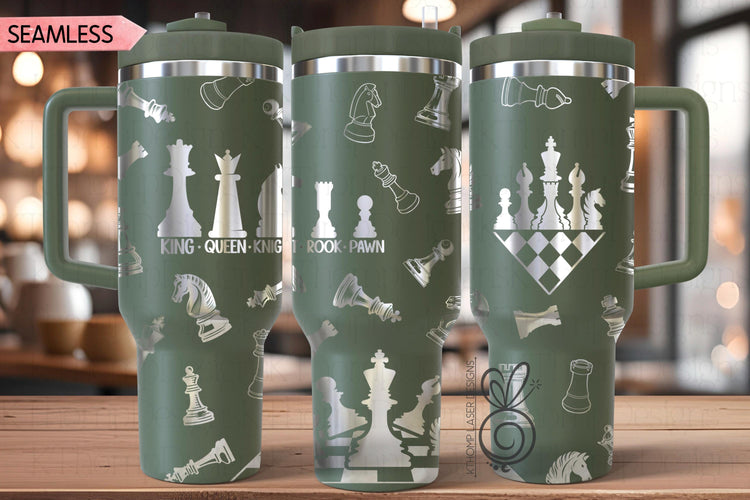 Chess Laser SVG Wrap for 30oz and 40oz Handled Tumblers