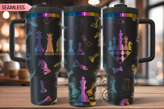 Chess Laser SVG Wrap for 30oz and 40oz Handled Tumblers