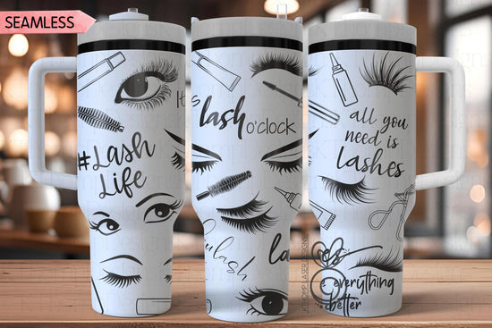 Lash Tech Laser SVG Wrap for 30oz and 40oz Handled Tumblers
