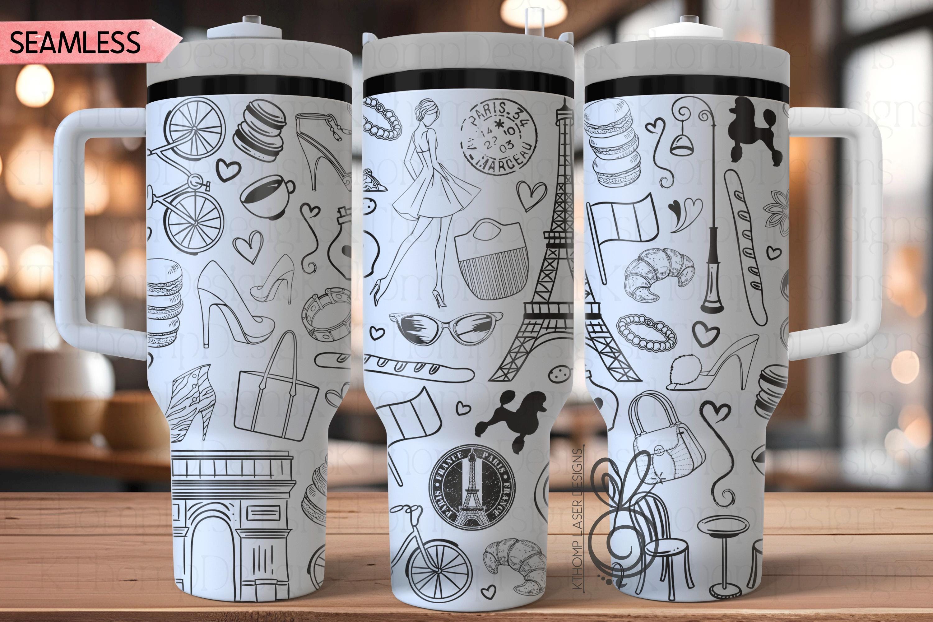 Fashion Paris SVG Wrap for 30oz and 40oz Handled Tumblers