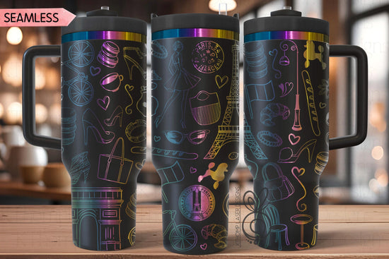 Fashion Paris SVG Wrap for 30oz and 40oz Handled Tumblers