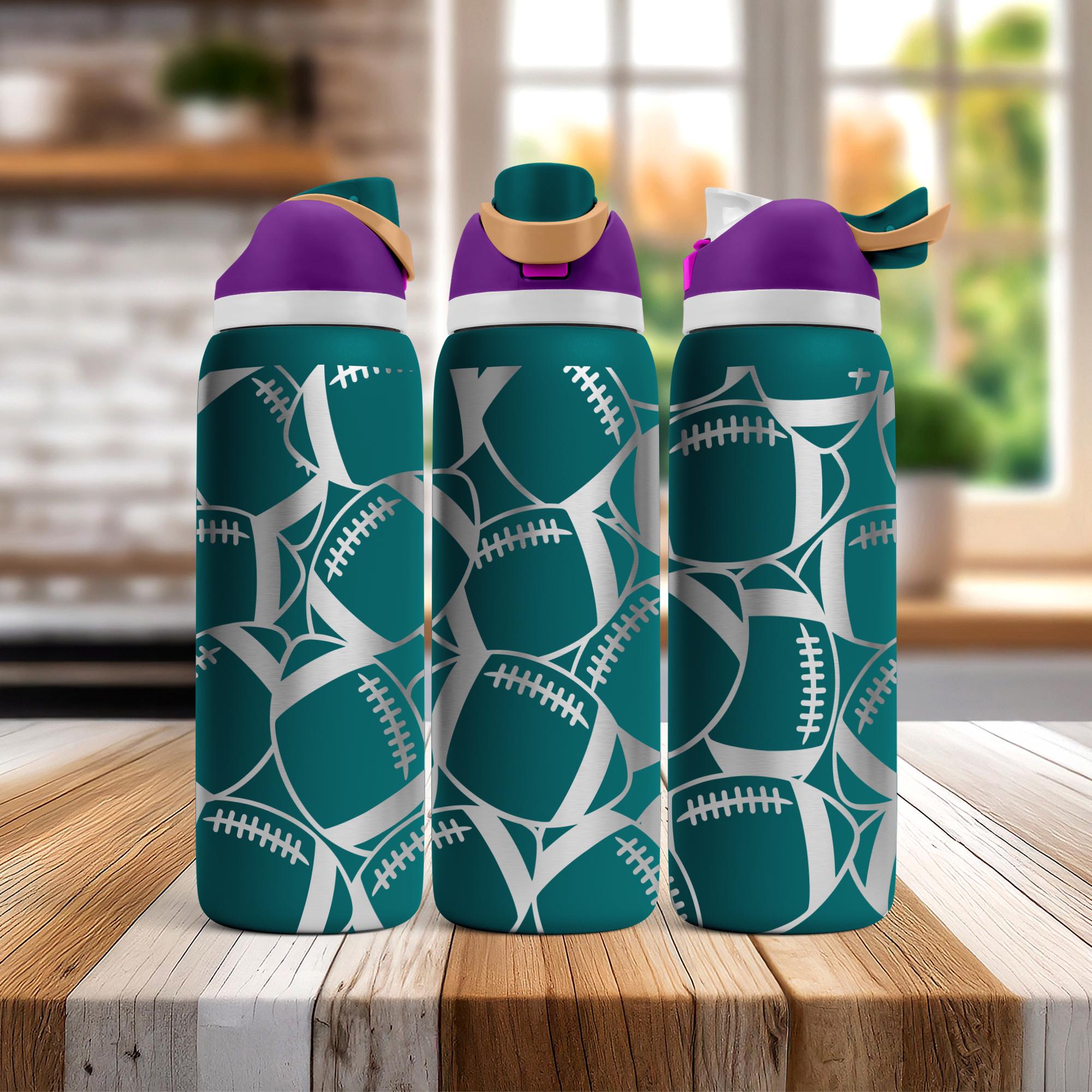 Football Burst Laser SVG Wrap for 30oz and 40oz Handled Tumblers