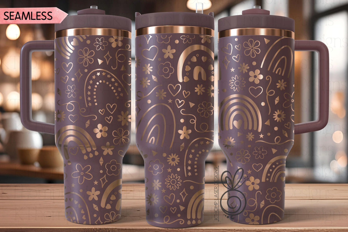 Rainbows SVG Wrap for 30oz and 40oz Handled Tumblers