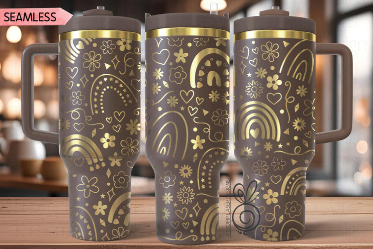 Rainbows SVG Wrap for 30oz and 40oz Handled Tumblers