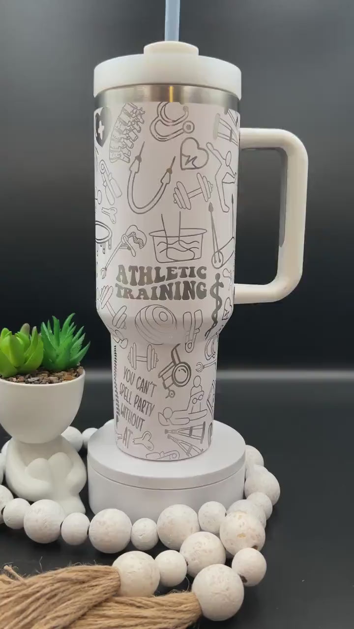 Athletic Training Tumbler Wrap SVG | 40oz Laser Engraving File | Rotary Ready Digital Design | Career Gift SVG