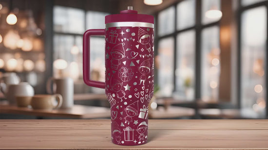 Cute Christmas Elves Holiday Tumbler Wrap SVG | 40oz Laser Engraving File | Rotary Ready Digital Design | Seasonal SVG