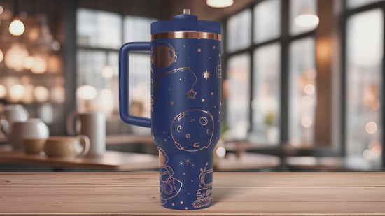 Astronauts Outer Space Galaxy Tumbler Wrap SVG | 40oz Laser Engraving File | Rotary Ready Digital Design | Career Gift SVG